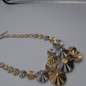 Coach CLUSTERED DAISY RIVET STATEMENT  NECKLACE  Silver Gold Retail 325